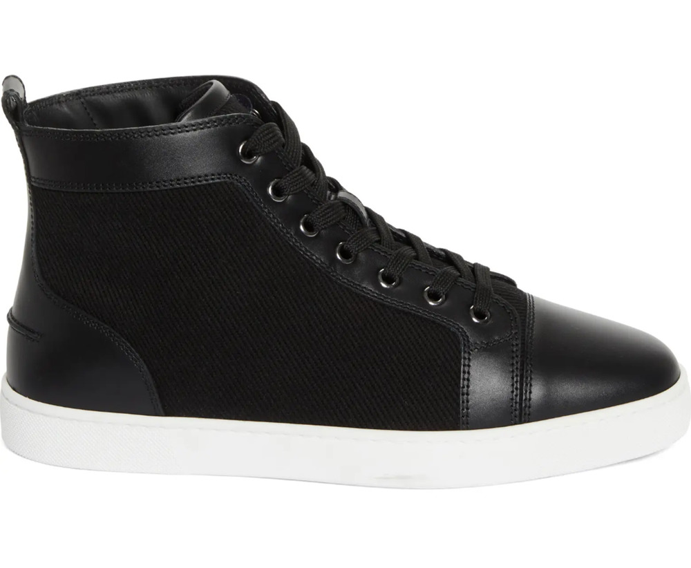 Christian Louboutin Mens Louis Flat Black Serge Smart High Top Sneaker 46 13
